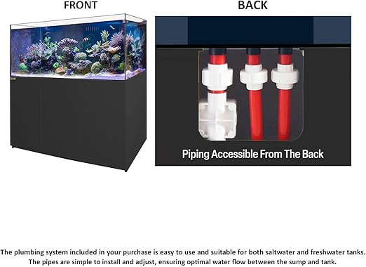 Coral Reef Aquarium Tank | 250 Gallon Ultra Clear Glass with Sump, Black