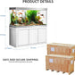 Premium Aquarium | 200 Gallon Tempered Transparent Glass with LED Light, Complete Fish Tank, White Silver Trim
