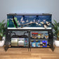 GDLF 125-150 Gallon Fish Tank Stand, Heavy Duty Metal Aquarium Stand with Power Outlet and Cabinet for Fish Tank Filters and Accessories,72.8" L*18.9" W,2200LBS Capacity