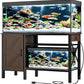 55-75 Gallon Fish Tank Stand - Heavy Duty Aquarium Stand with Power Outlets, Cabinet for Fish Tank Accessories Storage, Metal Frame, Suitable for Fish Tank, Turtle Tank, 880LBS Capacity, Brown