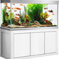 Premium Aquarium | 200 Gallon Tempered Transparent Glass with LED Light, Complete Fish Tank, White Silver Trim