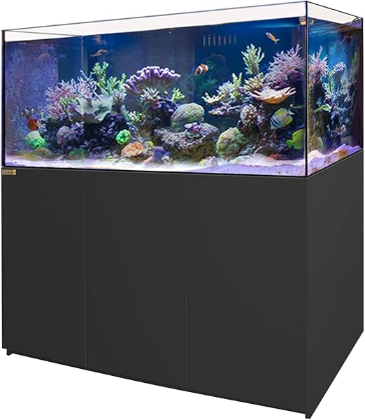Coral Reef Aquarium Tank | 250 Gallon Ultra Clear Glass with Sump, Black