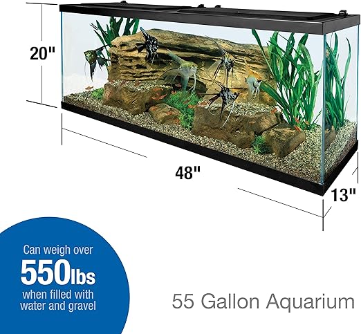 Tetra Glass Aquarium 55 Gallons, Rectangular Fish Tank (NV52018)